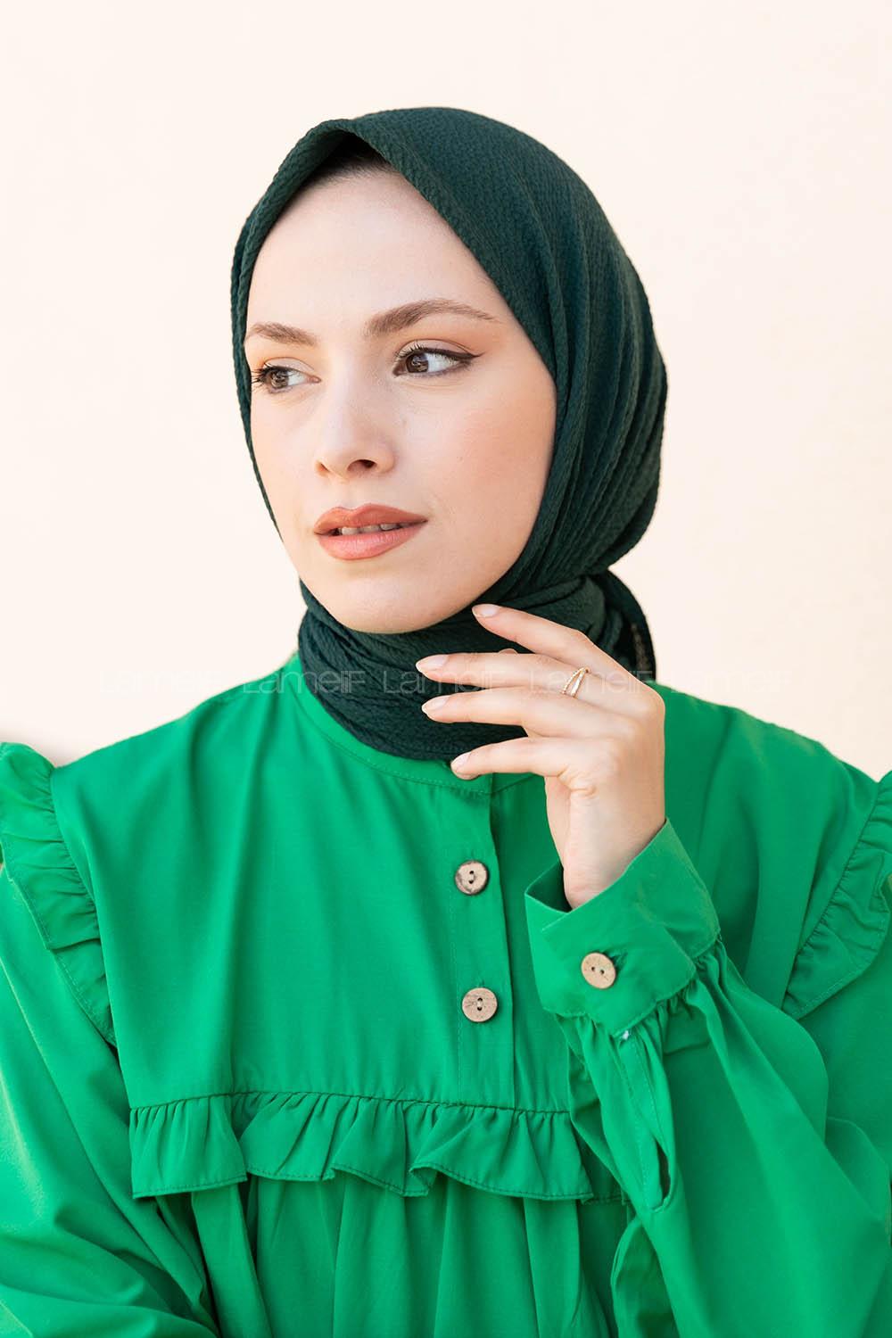 Lamelif Mio Caz Eşarp Koyu Zümrüt Yeşili