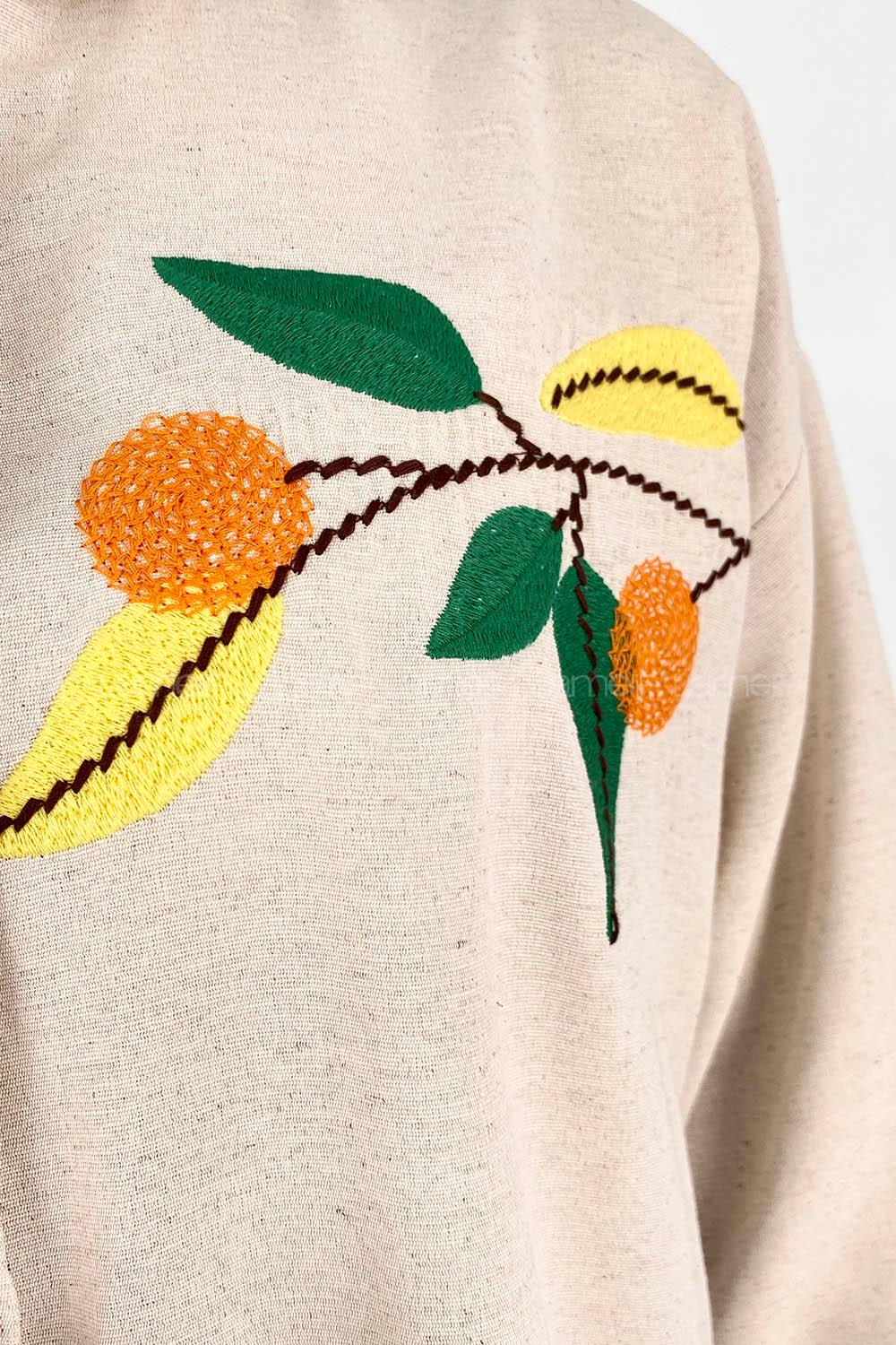 Stone Shirt Collar Long Arm Cotton Printed Shirt