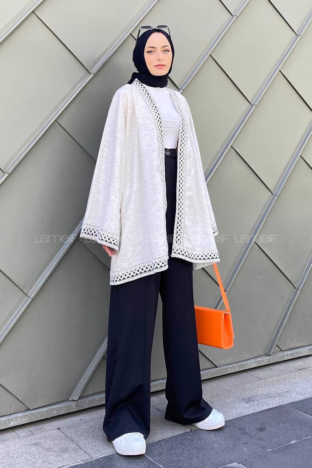 Stone Long Arm Without Accessories Linen Straight Kimono