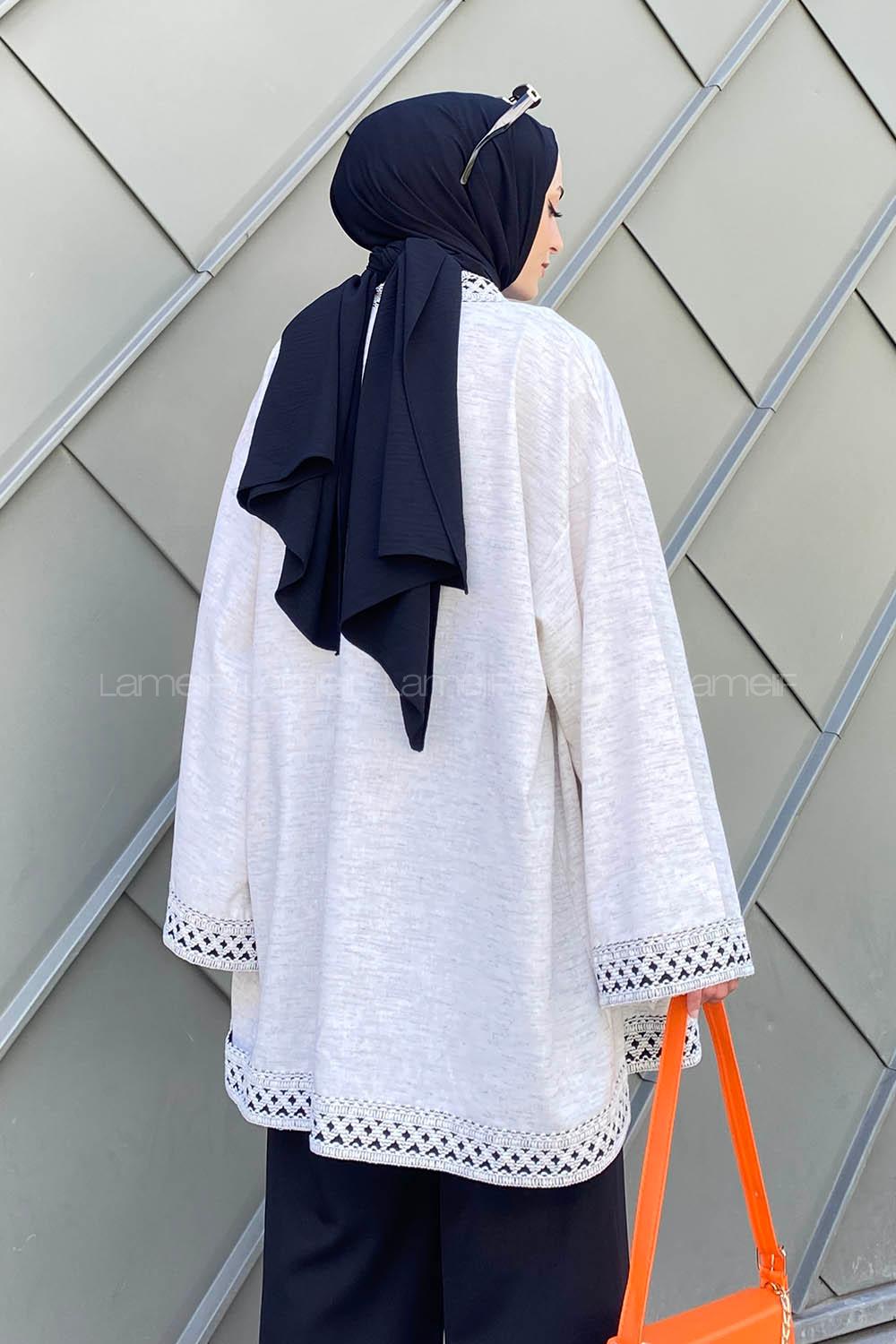 Stone Long Arm Without Accessories Linen Straight Kimono