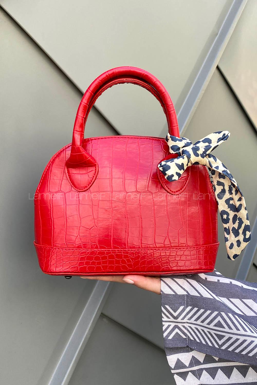 Red With Suspenders Skin Hand Bag Bag