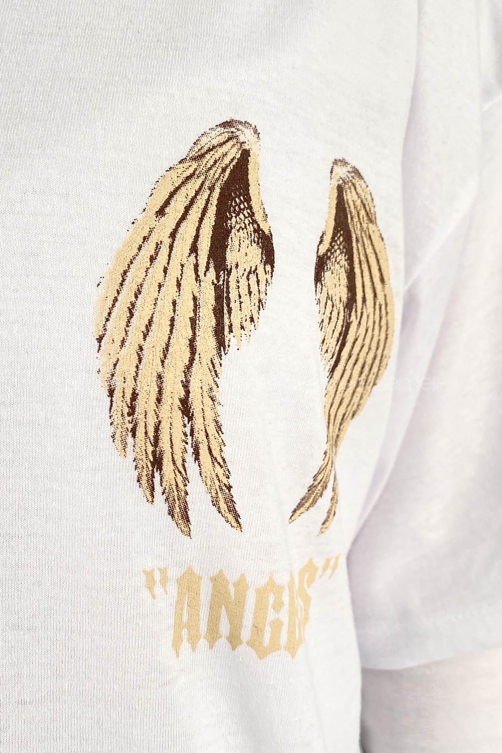 White Crew Neck Short Arm Cotton Printed T-shirt