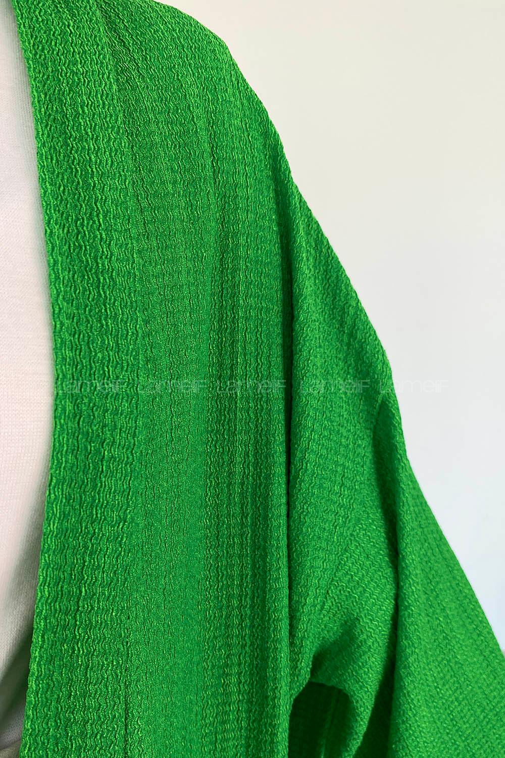 Green-1 Half Arm Arm Without Accessories Cotton Straight Kimono