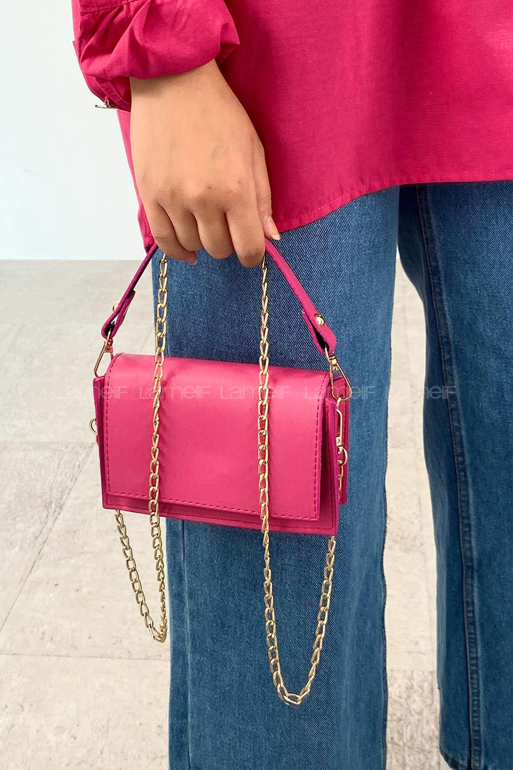Pink Buckle Skin Hand Bag Bag
