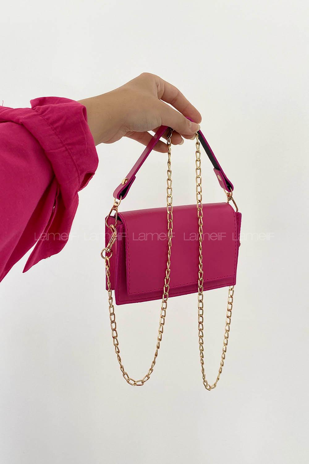 Pink Buckle Skin Hand Bag Bag