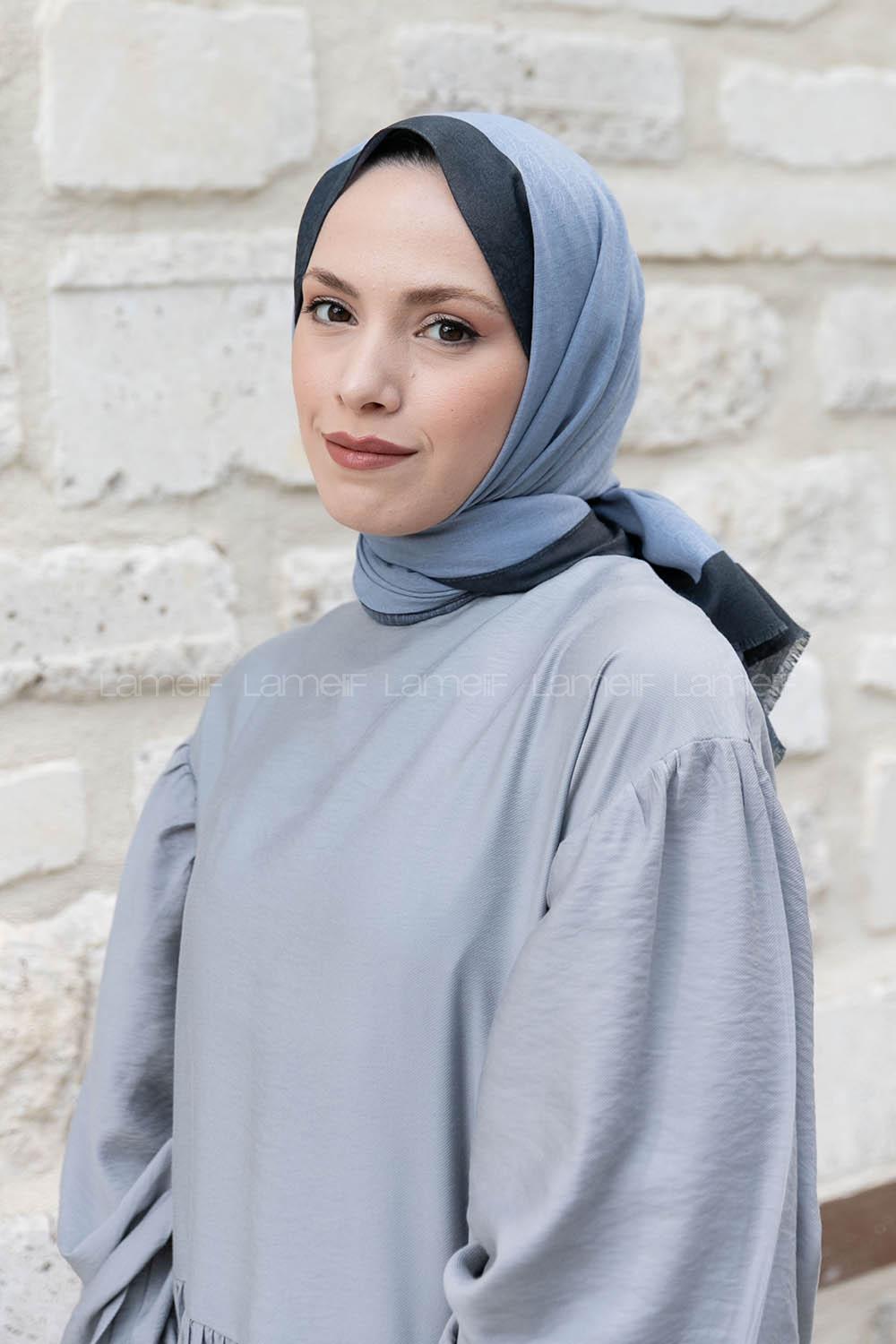 Modalamelif Koyu Gri Siyah  Monogram Şal