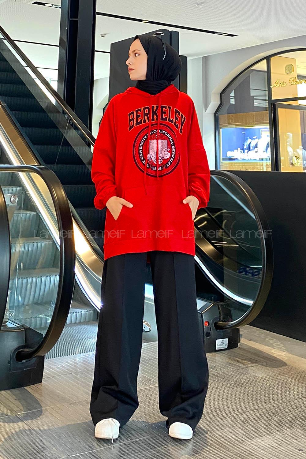 Modalamelif ya_rasa Kol Berkeley Sweatshirt Kırmızı