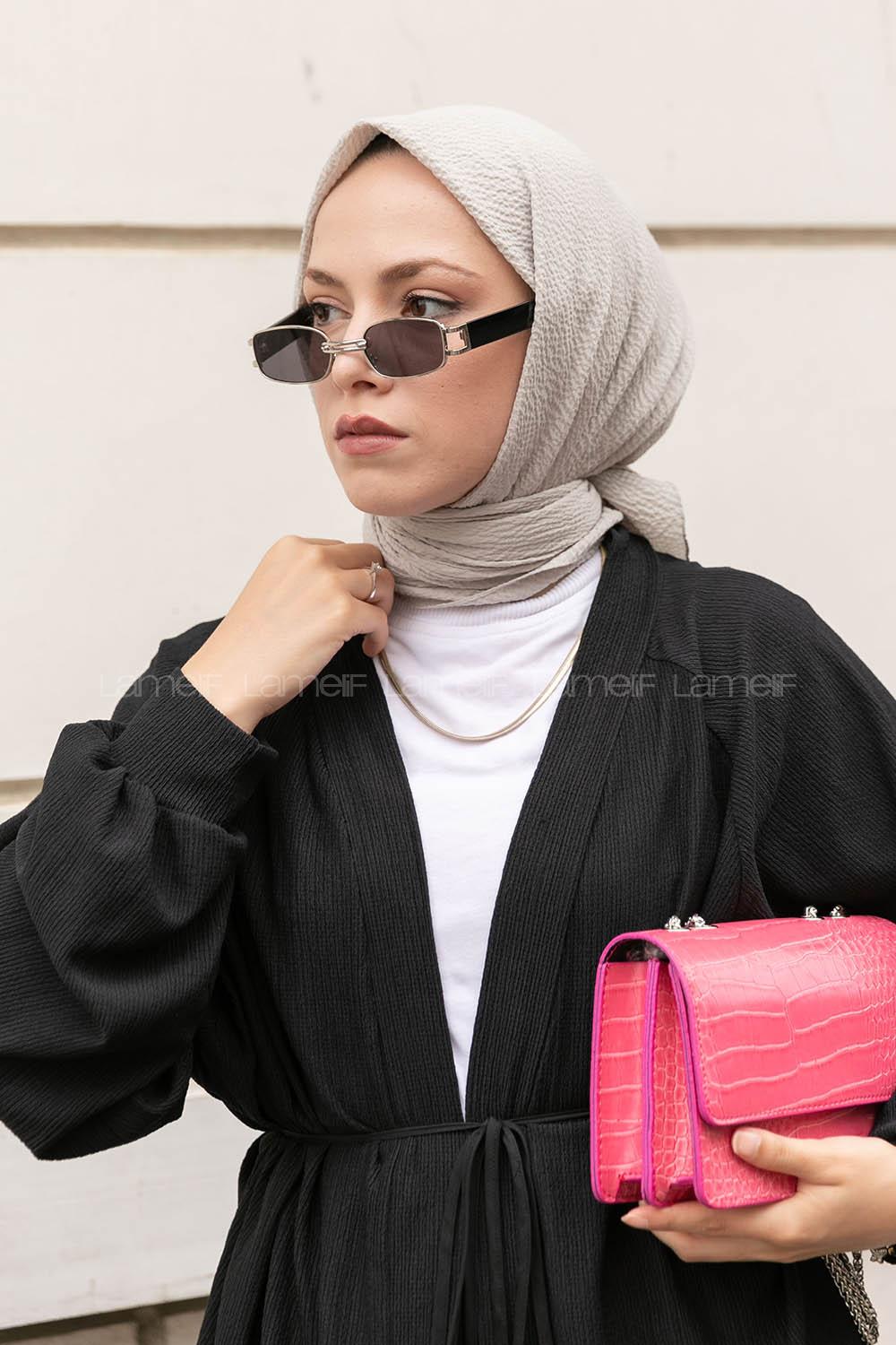 Stone Cotton Fabric Straight Shawl