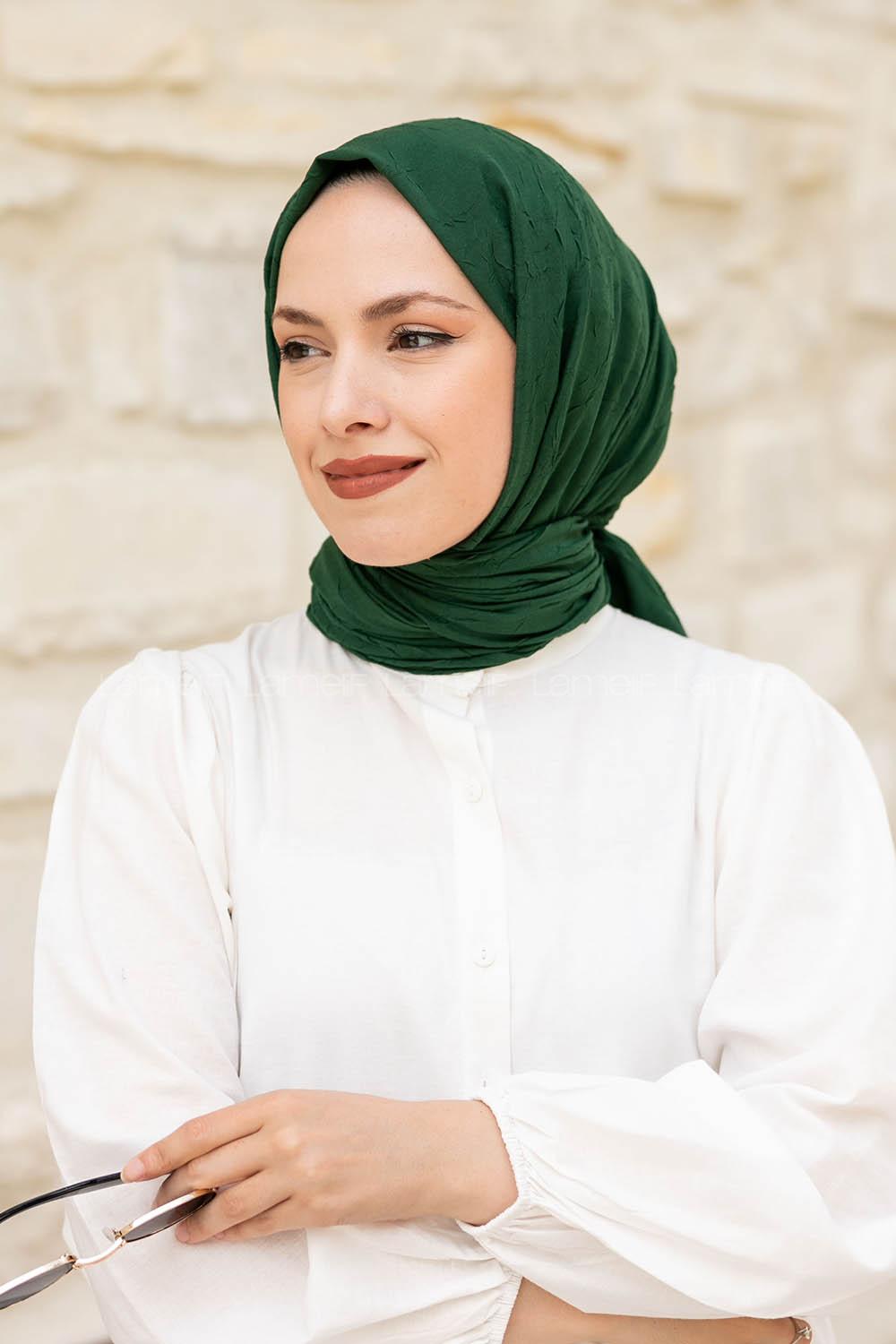 Lamelif Bambu Şal Açık Zümrüt Yeşili