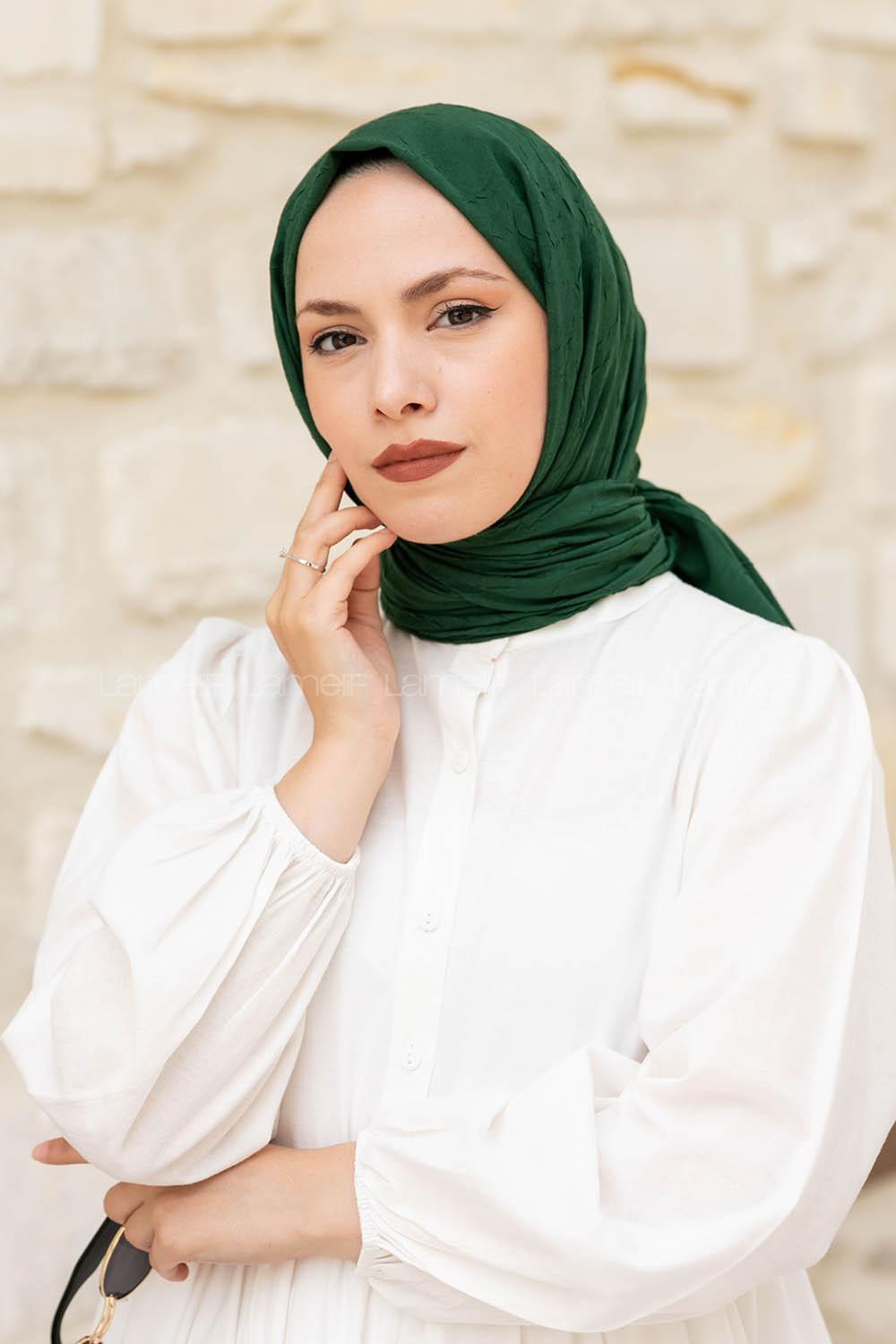 Lamelif Bambu Şal Açık Zümrüt Yeşili