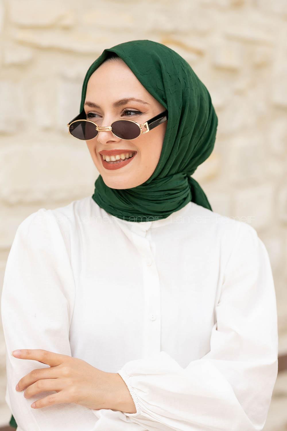 Lamelif Bambu Şal Açık Zümrüt Yeşili