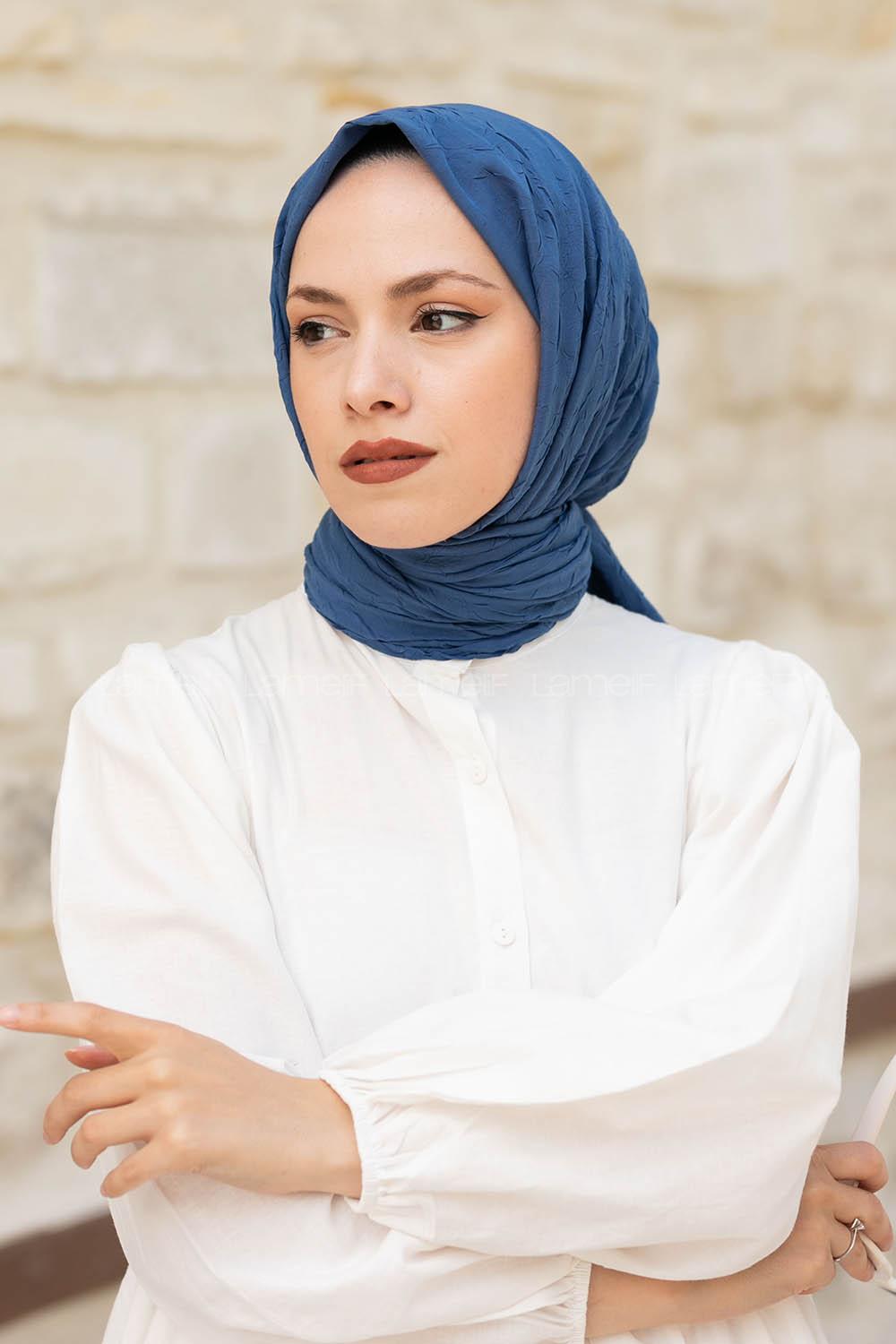 Lamelif Bambu Şal İndigo