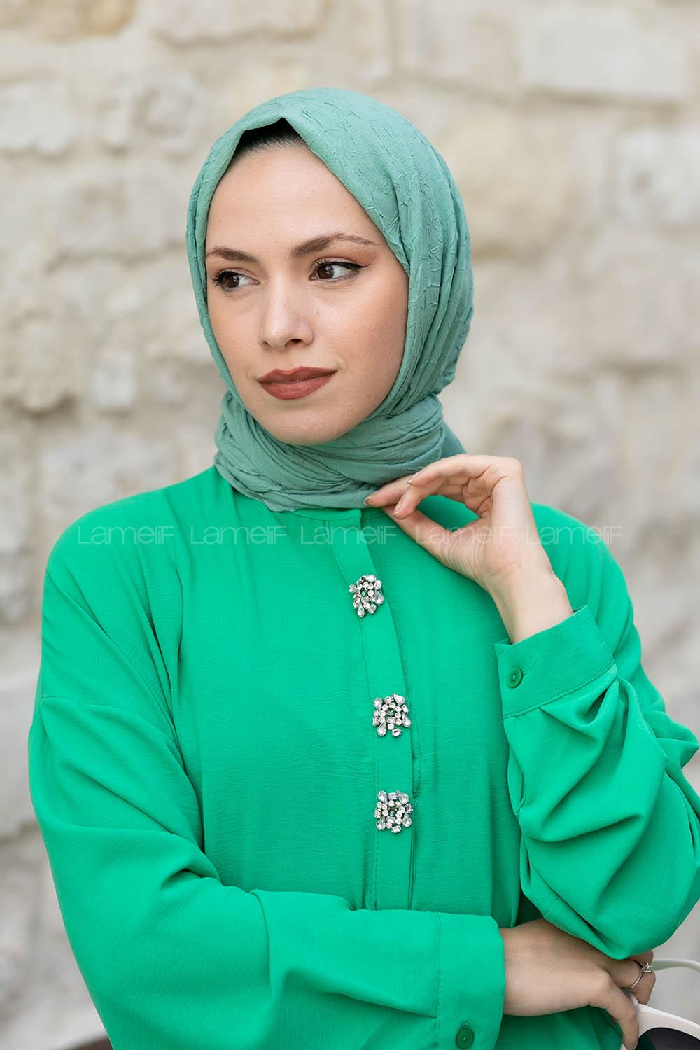 Lamelif Bambu Şal Mint Yeşili