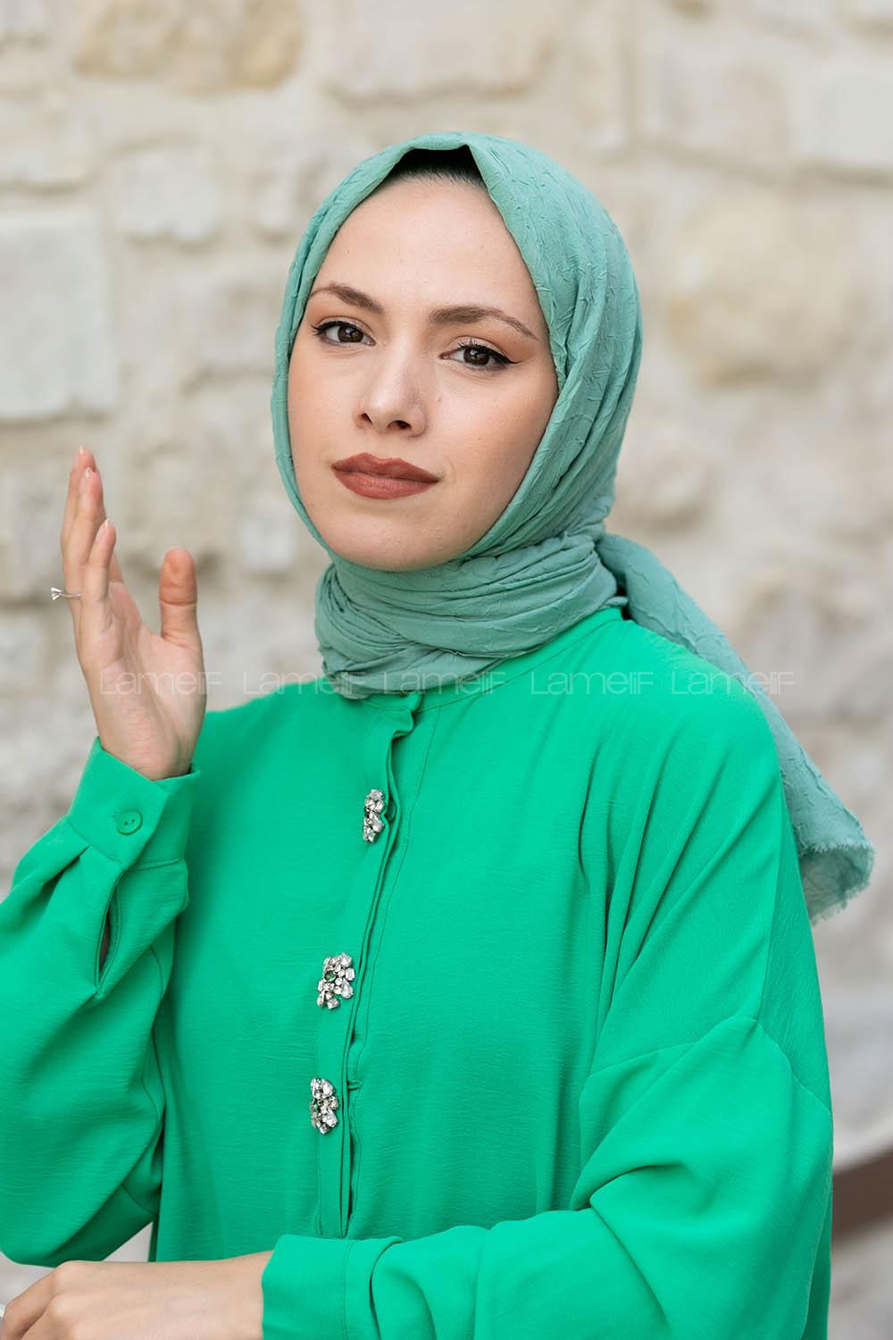 Lamelif Bambu Şal Mint Yeşili