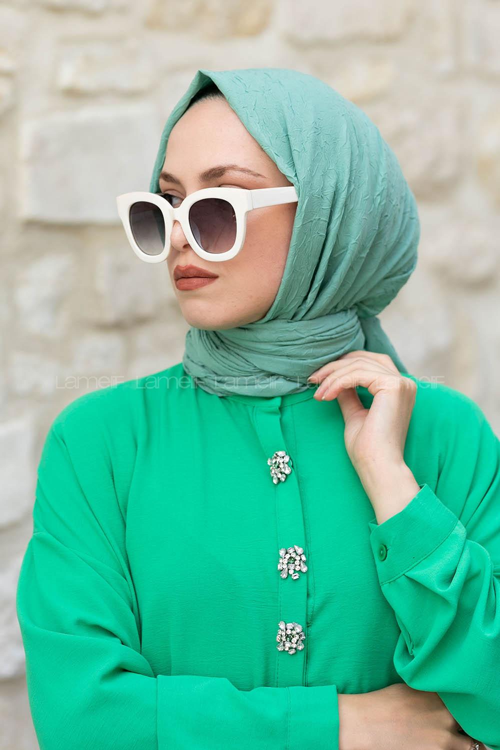 Lamelif Bambu Şal Mint Yeşili