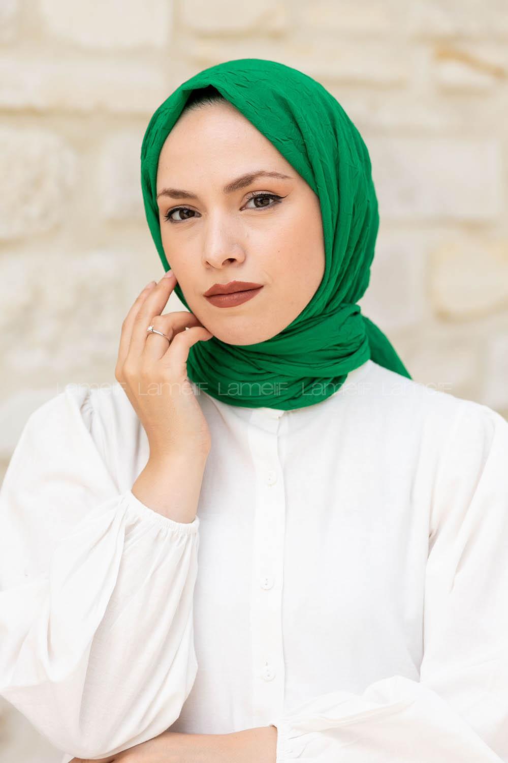 Lamelif Bambu Şal Benetton Yeşili