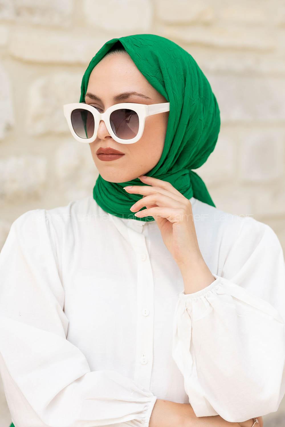 Lamelif Bambu Şal Benetton Yeşili