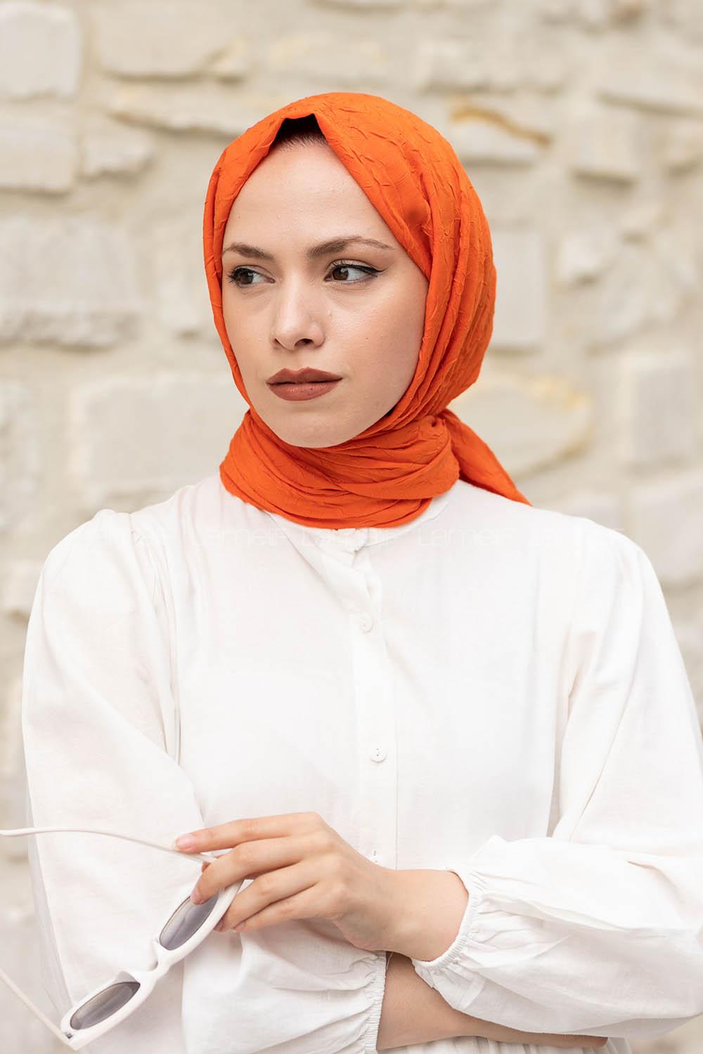 Lamelif Bambu Şal Turuncu