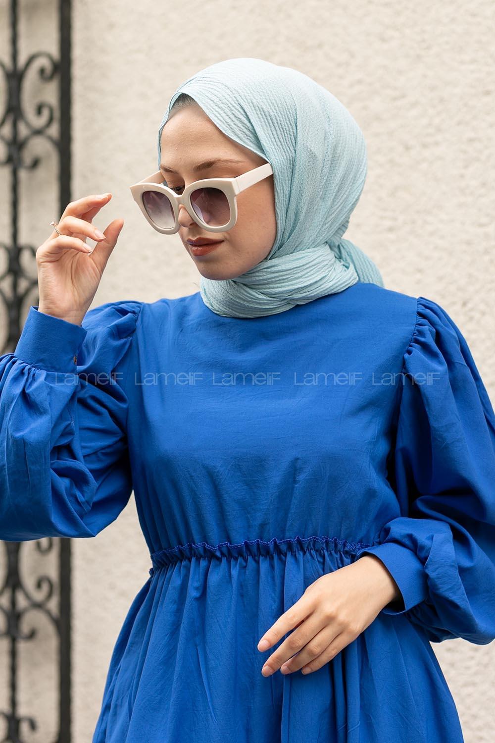 Lamelif Mio Caz Şal Buz Mavi