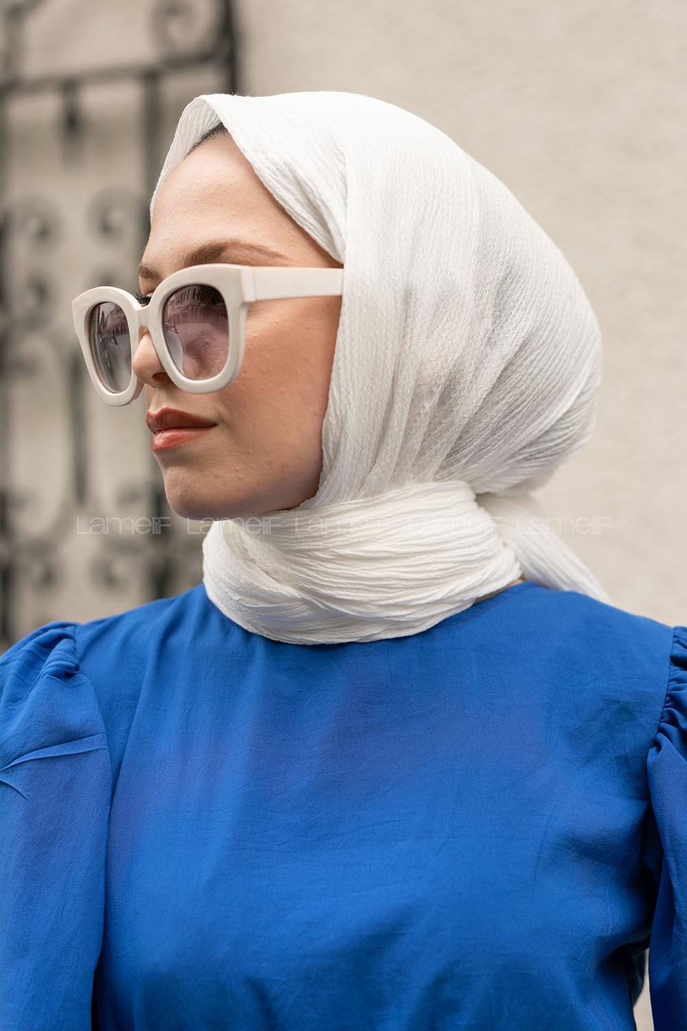 Lamelif Mio Caz Şal Kırık Beyaz