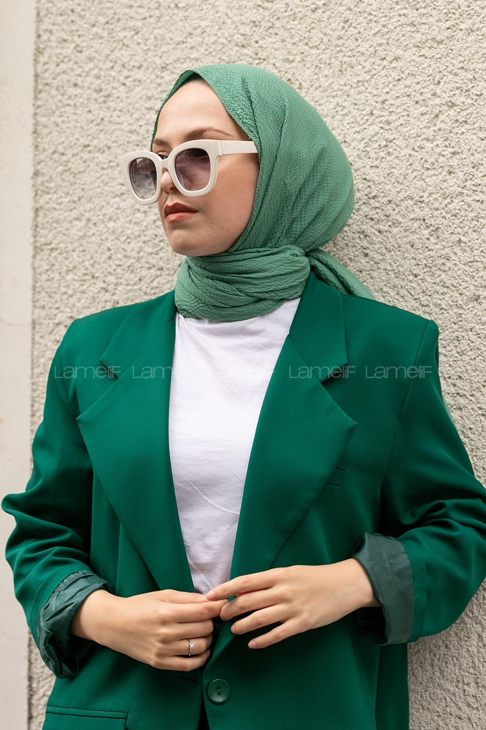 Lamelif Mio Caz Şal Mint Yeşili