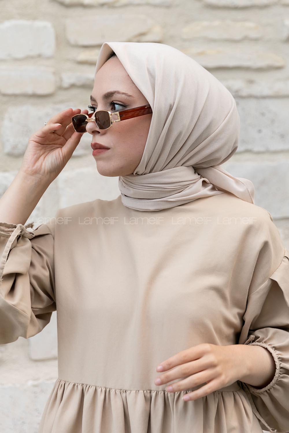 Lamelif Keten Eşarp Ekru