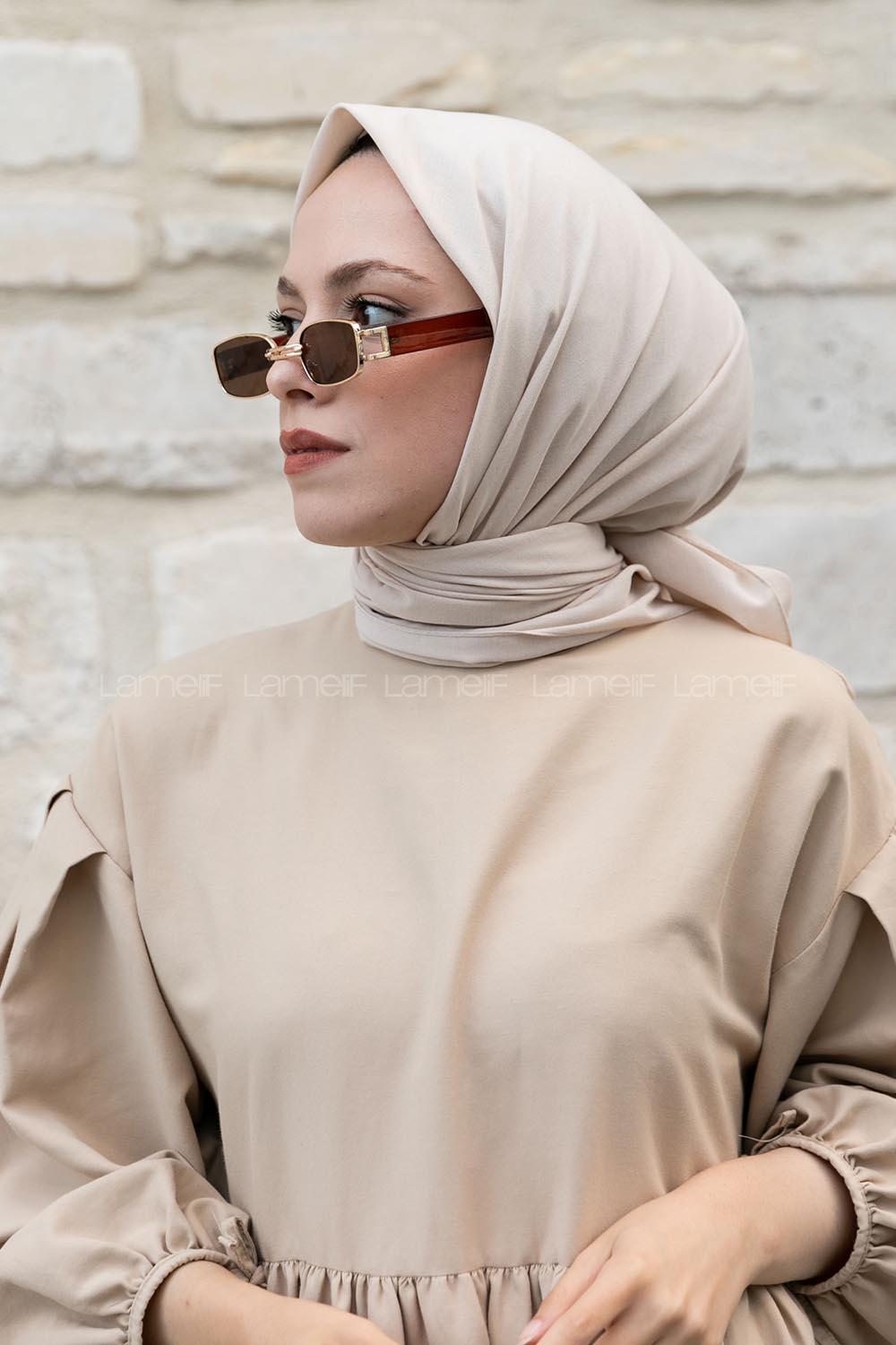 Lamelif Keten Eşarp Ekru