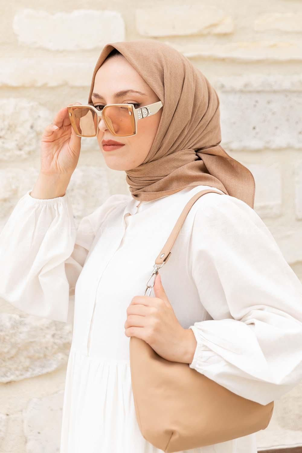 Lamelif Keten Eşarp Natural Bej