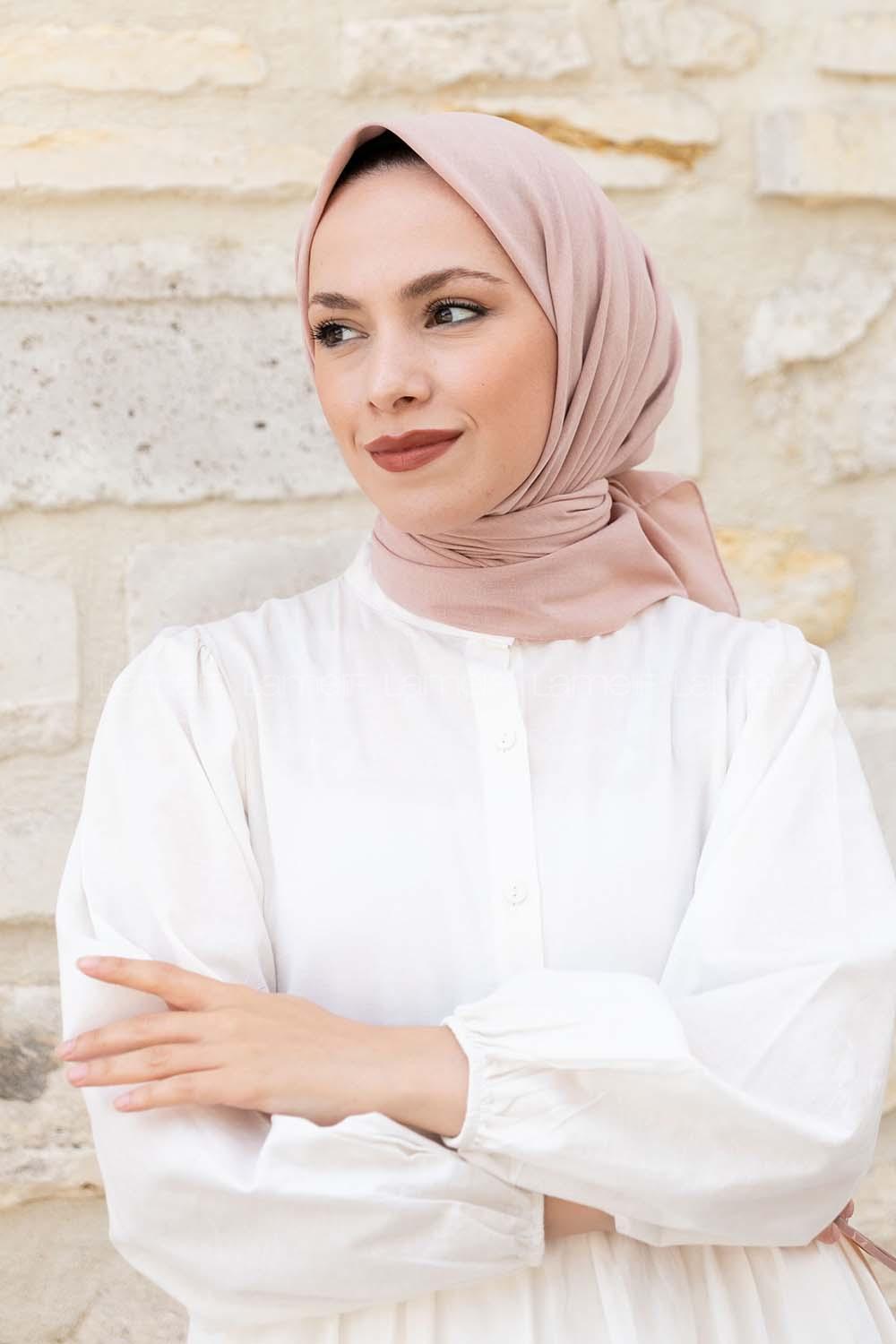 Lamelif Keten Eşarp Soft Pudra