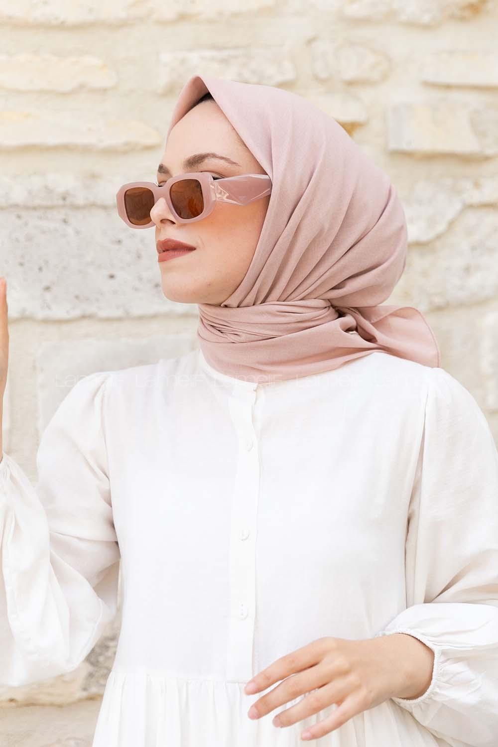 Lamelif Keten Eşarp Soft Pudra