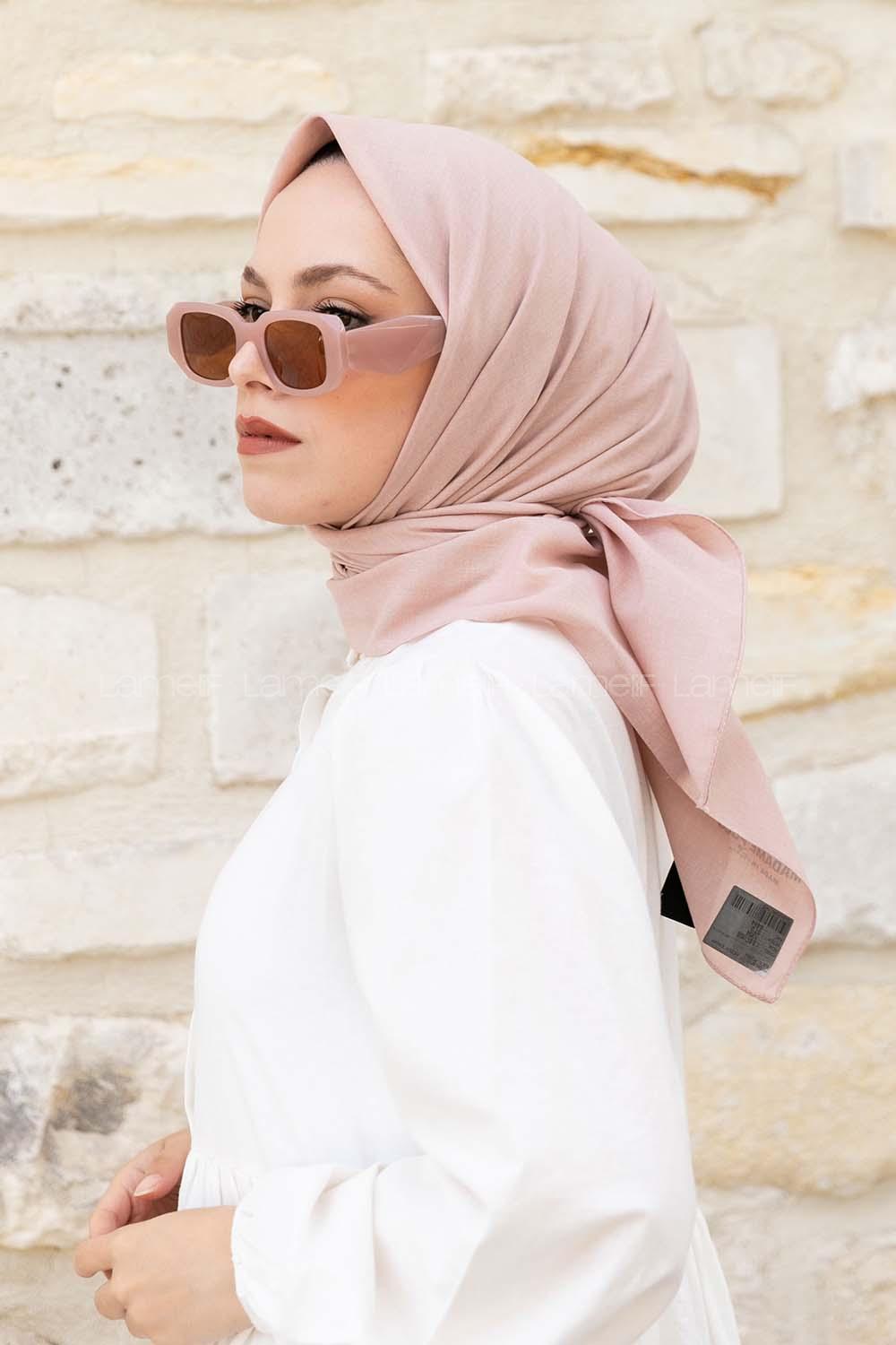 Lamelif Keten Eşarp Soft Pudra