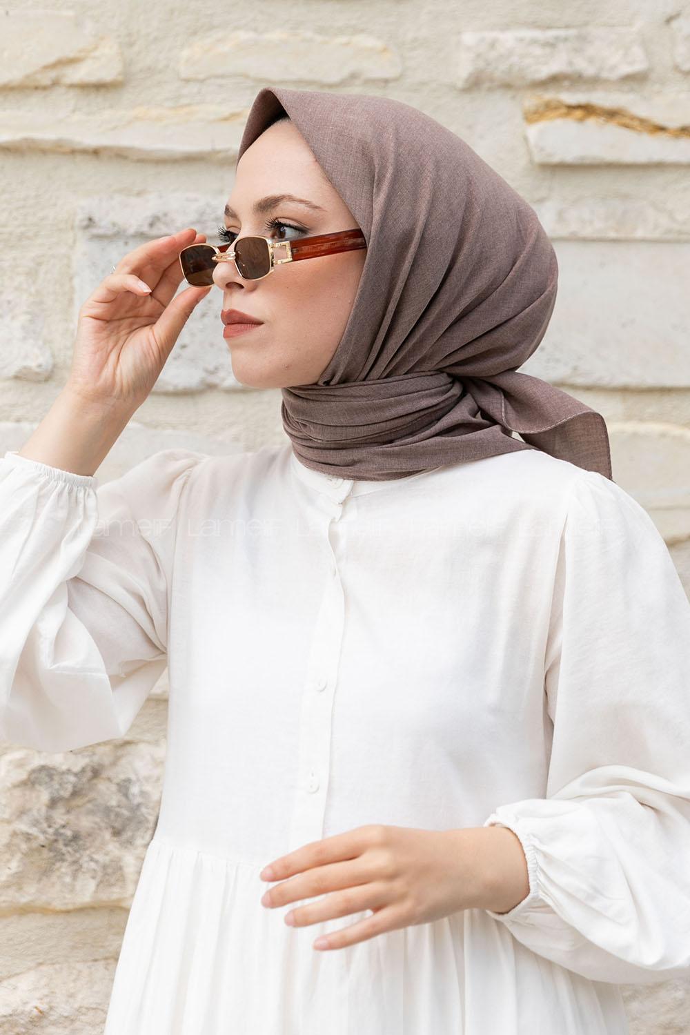 Lamelif Keten Eşarp Toprak