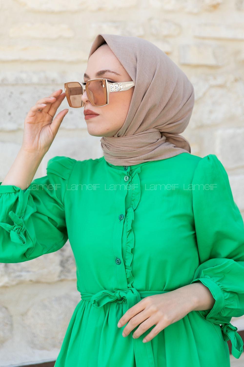 Lamelif Keten Eşarp Vizonrengi