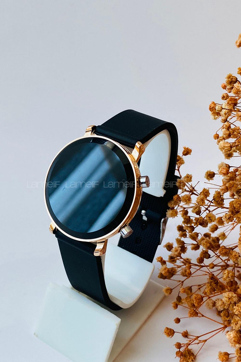 Lamelif Pattaya Gold Çerçeve Led Saat