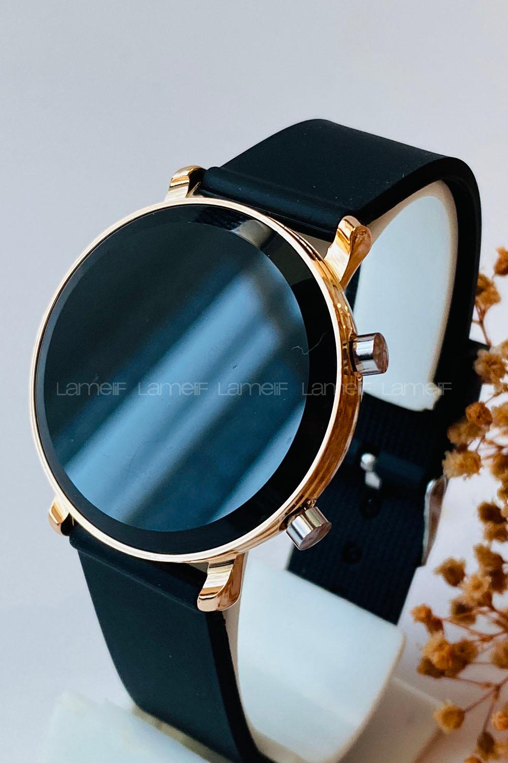 Lamelif Pattaya Gold Çerçeve Led Saat