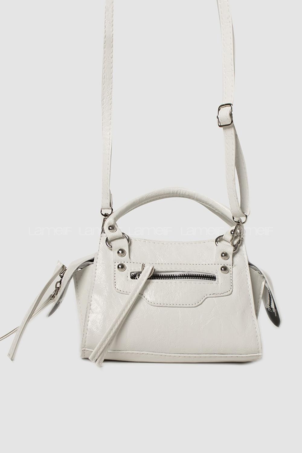 Lamelif Çapraz Askılı Deri Cool Çanta Beyaz