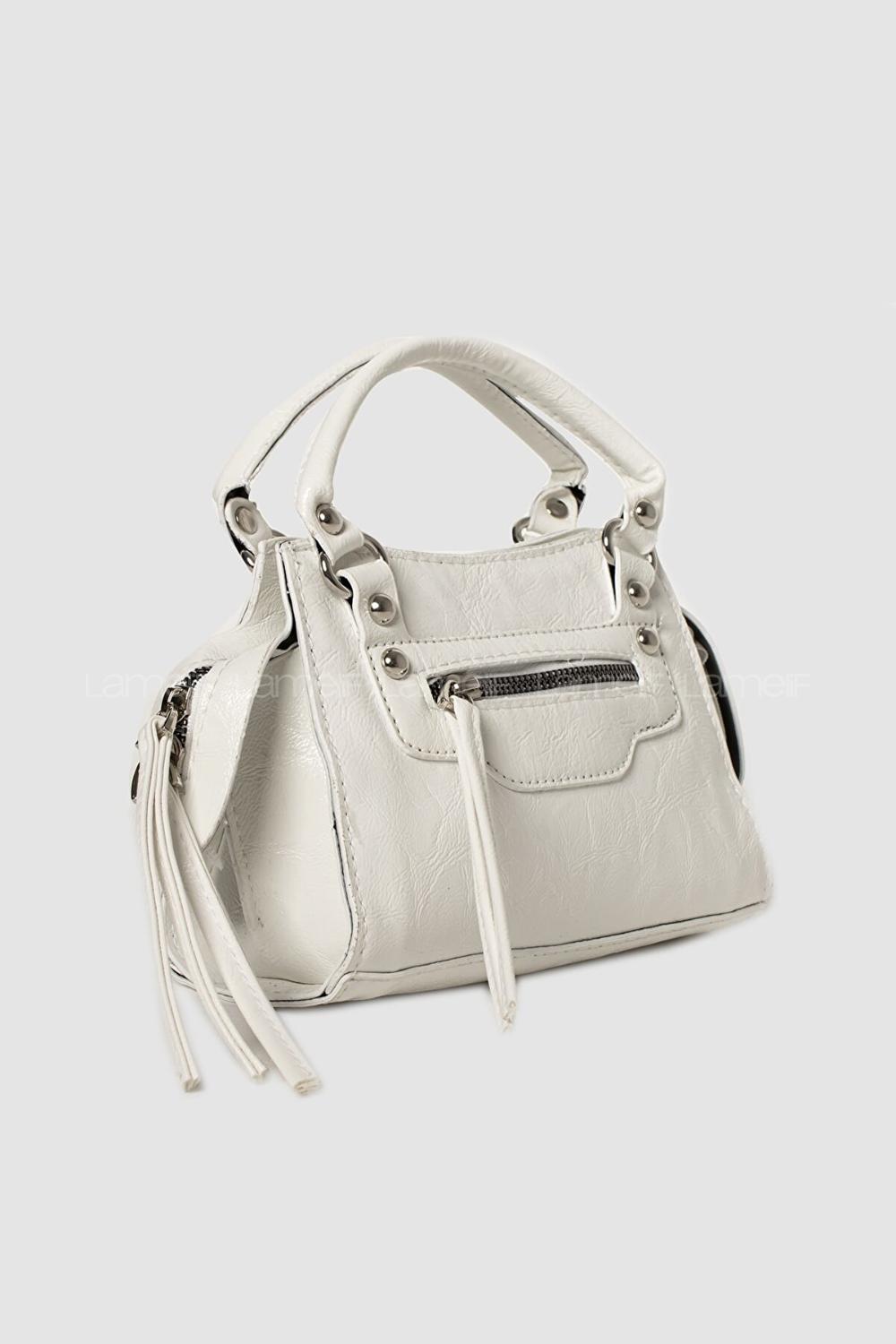 Lamelif Çapraz Askılı Deri Cool Çanta Beyaz