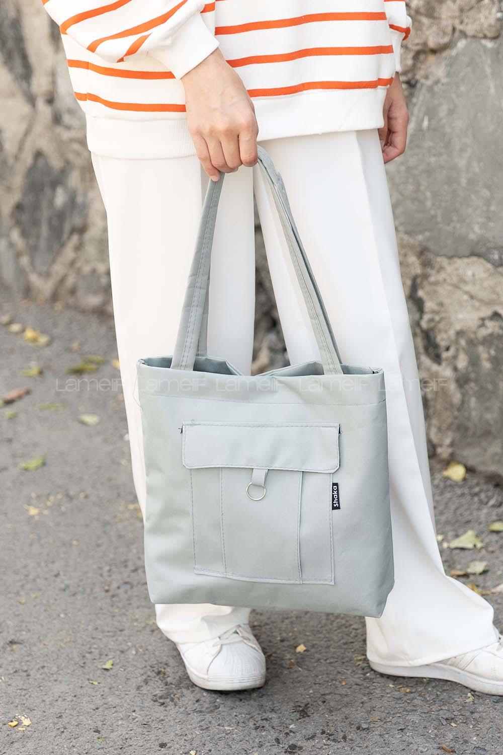 Lamelif Kol Ve Omuz Çantası Kadın Çanta Gri