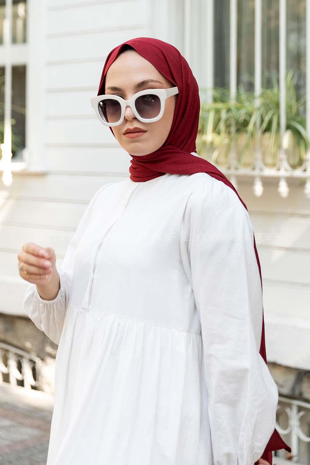 Claret Red Cotton Fabric Viscose Fabric Straight Shawl