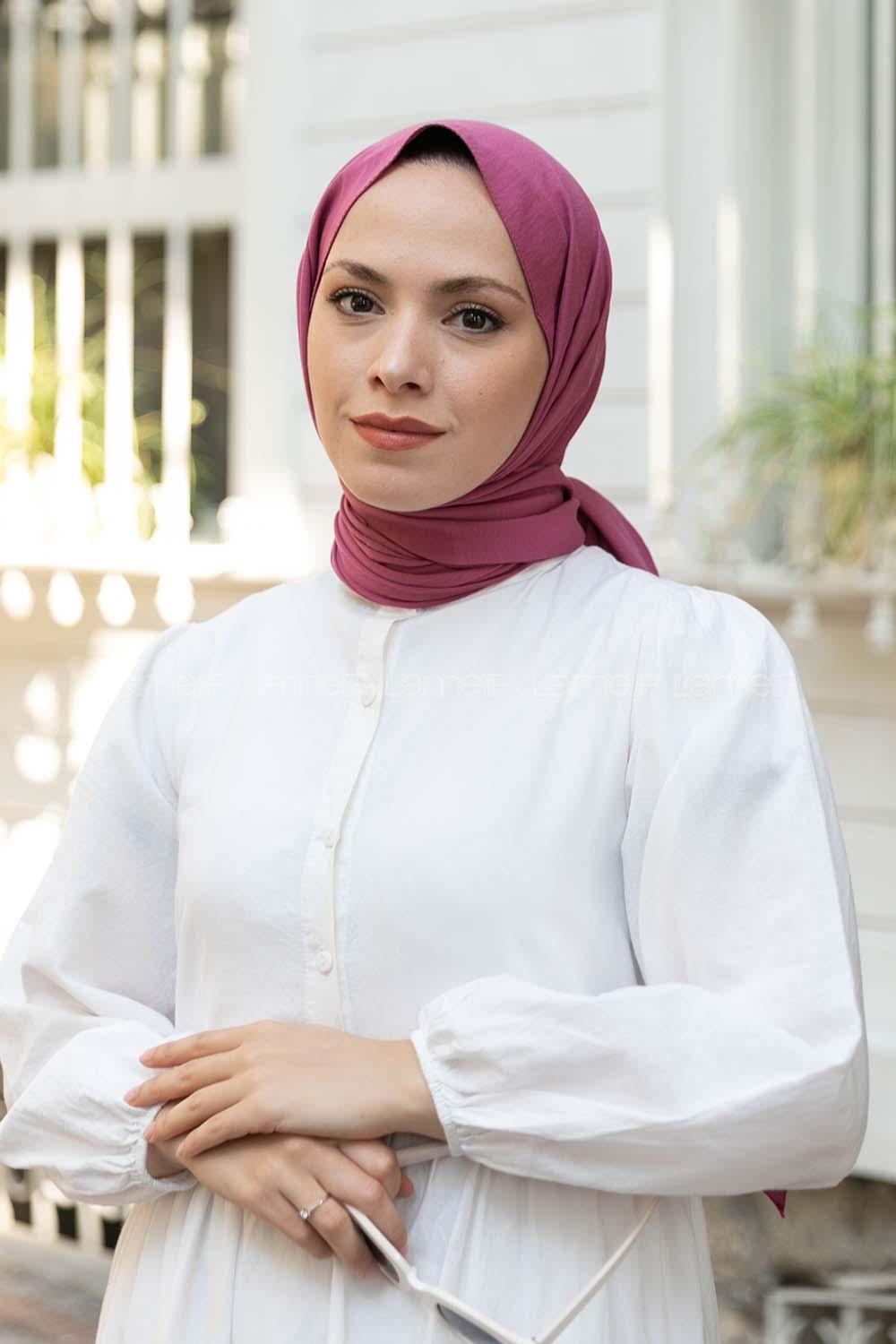 Fuchsia Cotton Fabric Viscose Fabric Straight Shawl