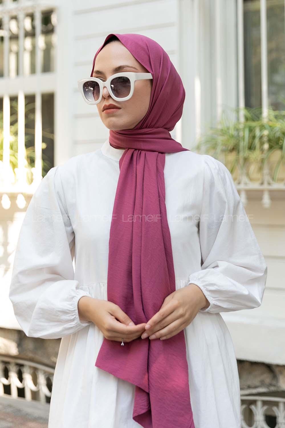 Fuchsia Cotton Fabric Viscose Fabric Straight Shawl