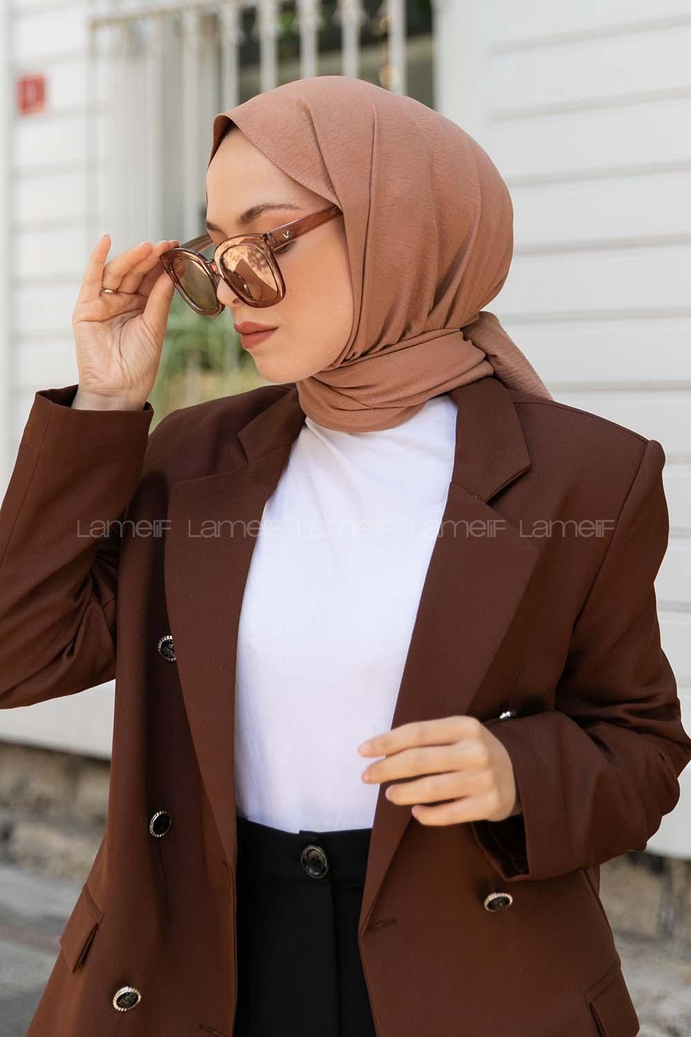 Brown With Milk Cotton Fabric Viscose Fabric Straight Shawl