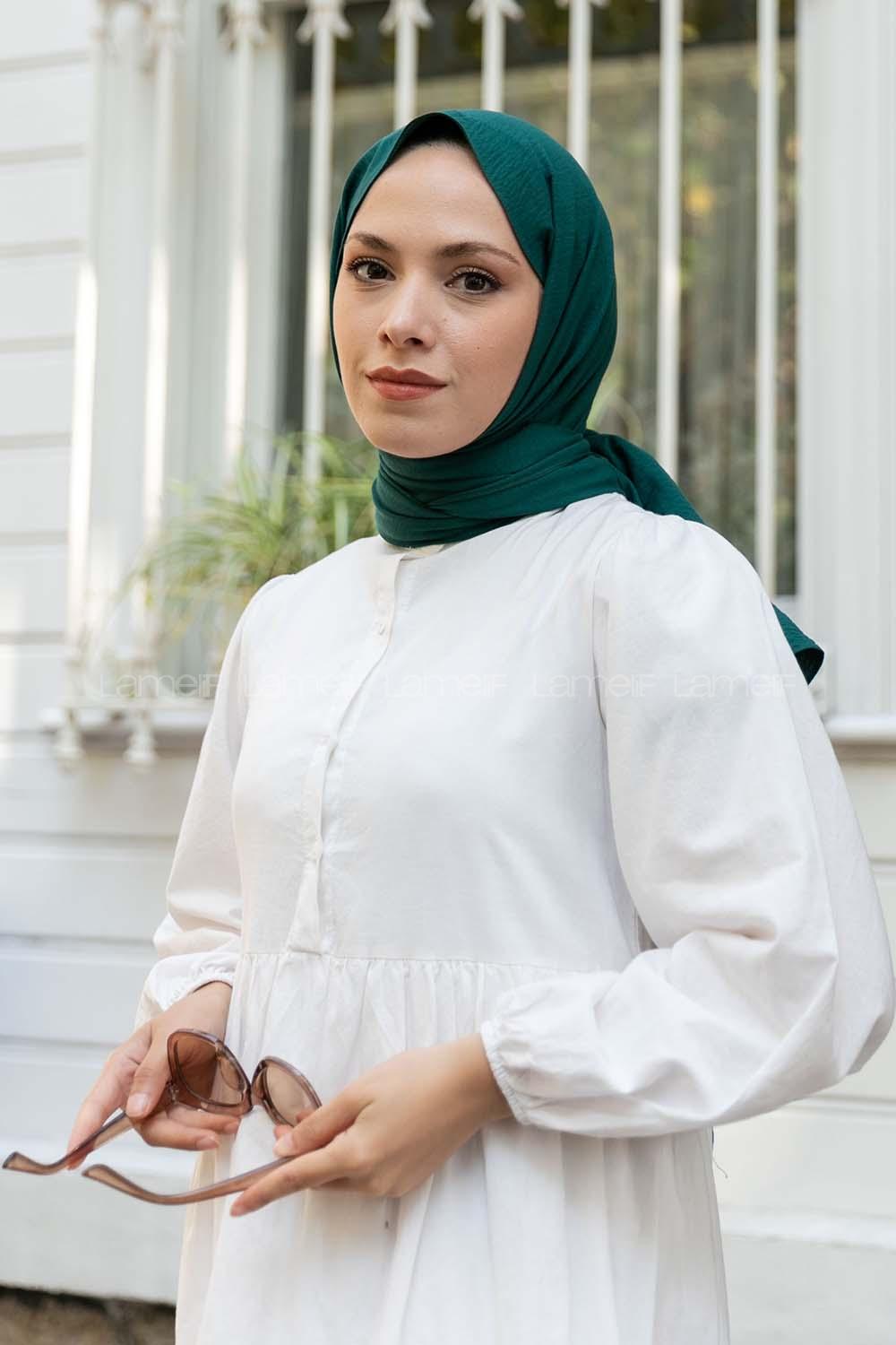 Emerald Green Cotton Fabric Viscose Fabric Straight Shawl