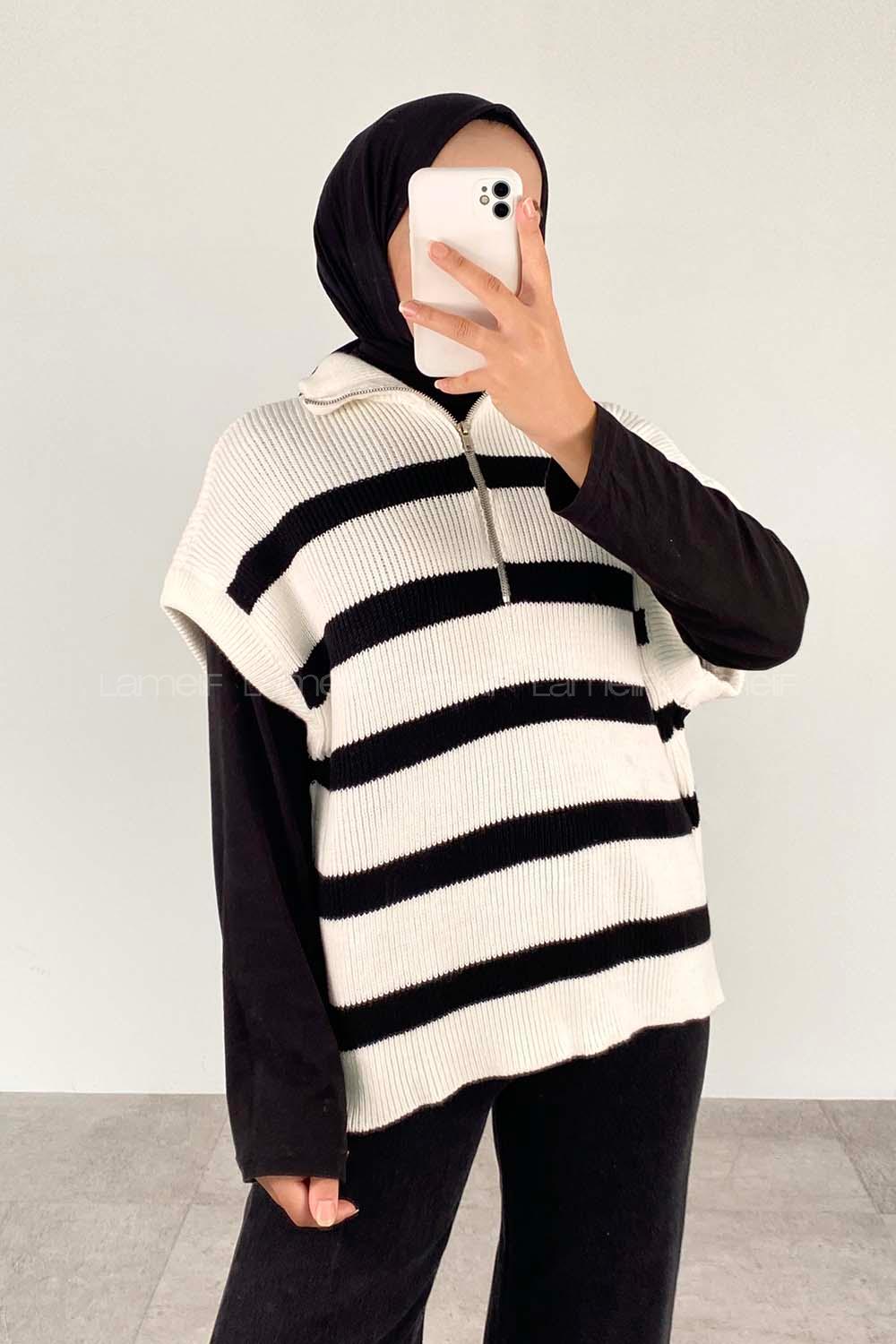 White V Neck Acrylic Unprinted Knitwear