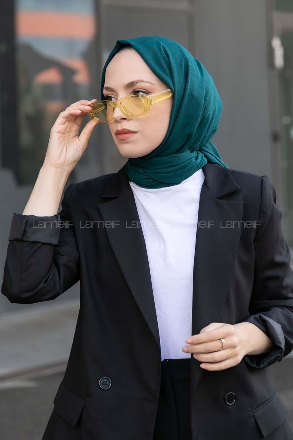 Oil Green Cotton Fabric Straight Shawl