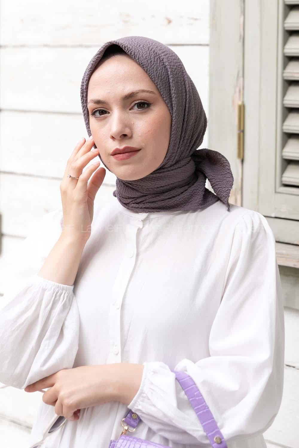 Lamelif Mio Caz Eşarp Koyu Leylak