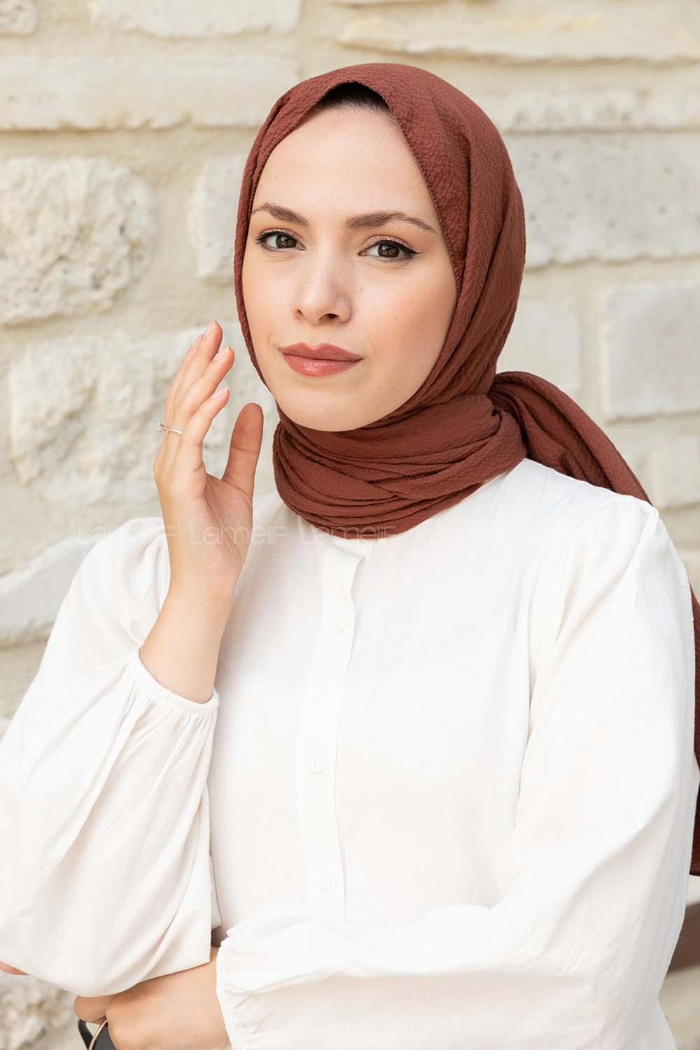 Lamelif Mio Caz Şal Çikolata Kahve