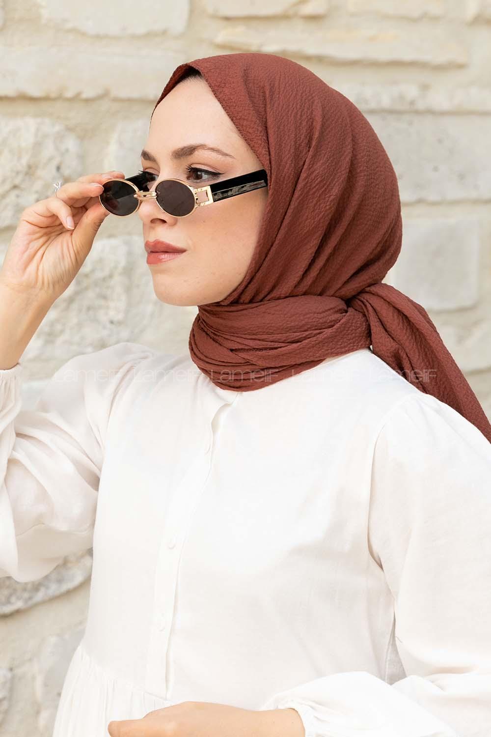 Lamelif Mio Caz Şal Çikolata Kahve