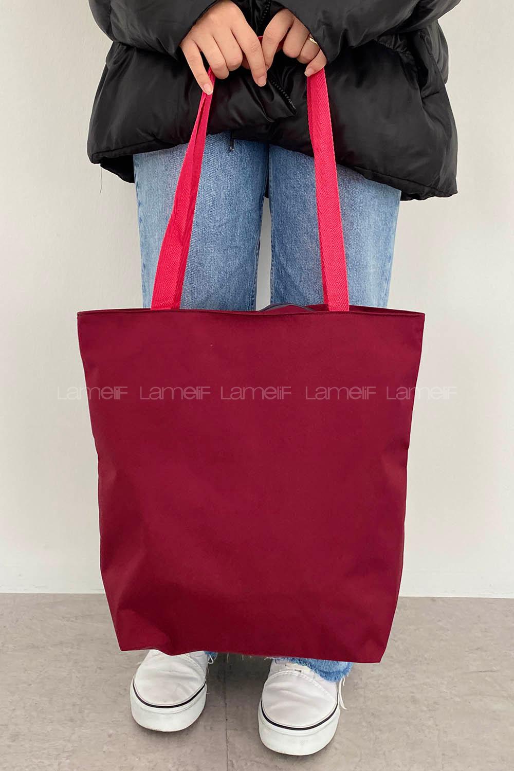 Claret Red Without Accessories Rope Hand Bag Bag