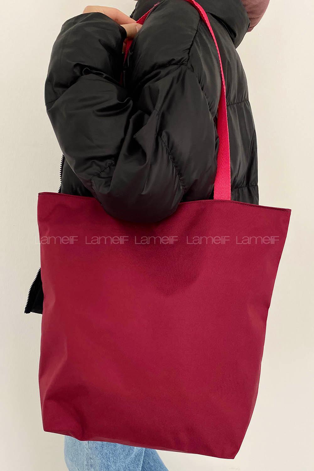 Claret Red Without Accessories Rope Hand Bag Bag